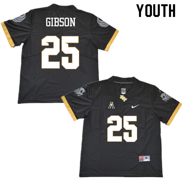 Youth #25 Kyle Gibson UCF Knights College Football Jerseys Sale-Black - Click Image to Close
